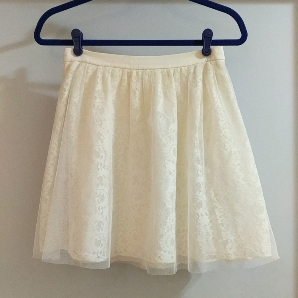 Express Ivory Lace Skirt